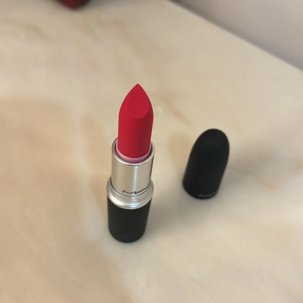 MAC Shocking Revelation (clean blue red) powder kiss lipstick